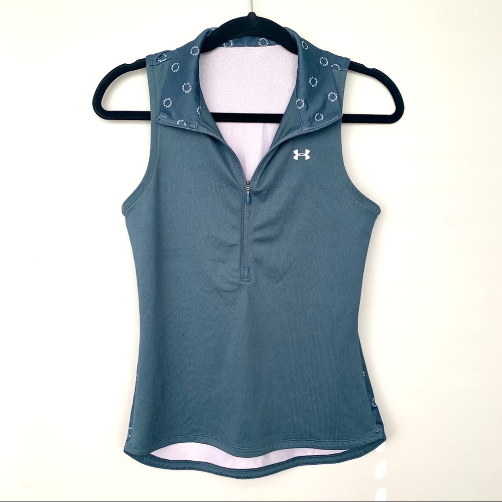 Under Armour Women's Sleeveless Zip-Front Golf Polo - Teal
